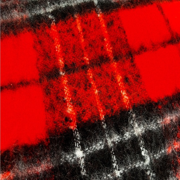 🔴 Free People XL Wool Red & Black Scarf 🔴 - Picture 4 of 4